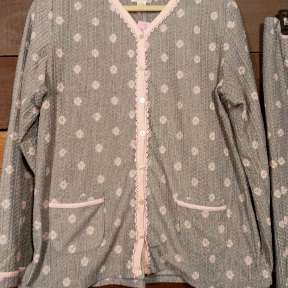 Celestial Dreams Girly Pink & Grey Feminine long Sleeve pajama set - Picture 4 of 9